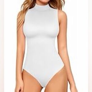 Mangopop Sleeveless White Bodysuit